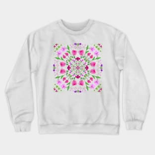 Delicate floral mandala on clear background Crewneck Sweatshirt